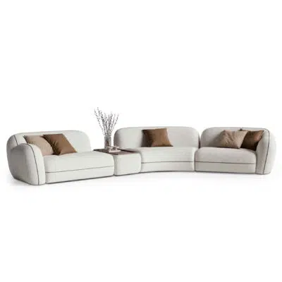 Canapé modulaire sectionnel moderne LEOPARD Furniture sur fond blanc. Design contemporain avec coussins décoratifs élégants.