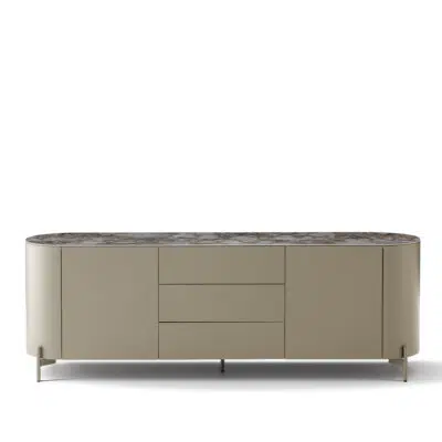 Buffet luxueux avec dessus en marbre, style moderne, sur fond blanc. LEOPARD Furniture Canada.