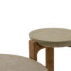 Tables d'appoint en travertin design par LEOPARD Furniture sur fond blanc, Canada.