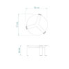 Dimensions d'une table basse ronde moderne par LEOPARD Furniture, 76x77x36 cm, sur fond blanc.