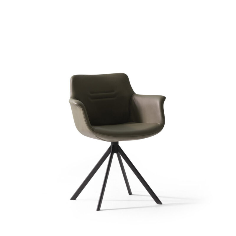 york fauteuil de salle à manger pivotant en cuir de luxe