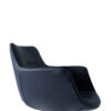 Blue luxury leather lounge chair on white background from LEOPARD Furniture, Canada. High-end seating design.