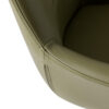 Eco-friendly leather chair detail in sage green by LEOPARD Furniture, Canada. Premium furniture on white background.