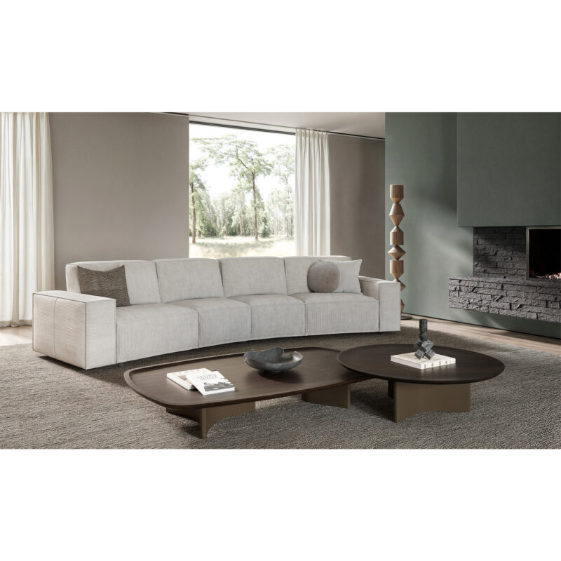 Luxurious beige sectional sofa in modern living room by LEOPARD Furniture, Canada. High-end interior design elegance.