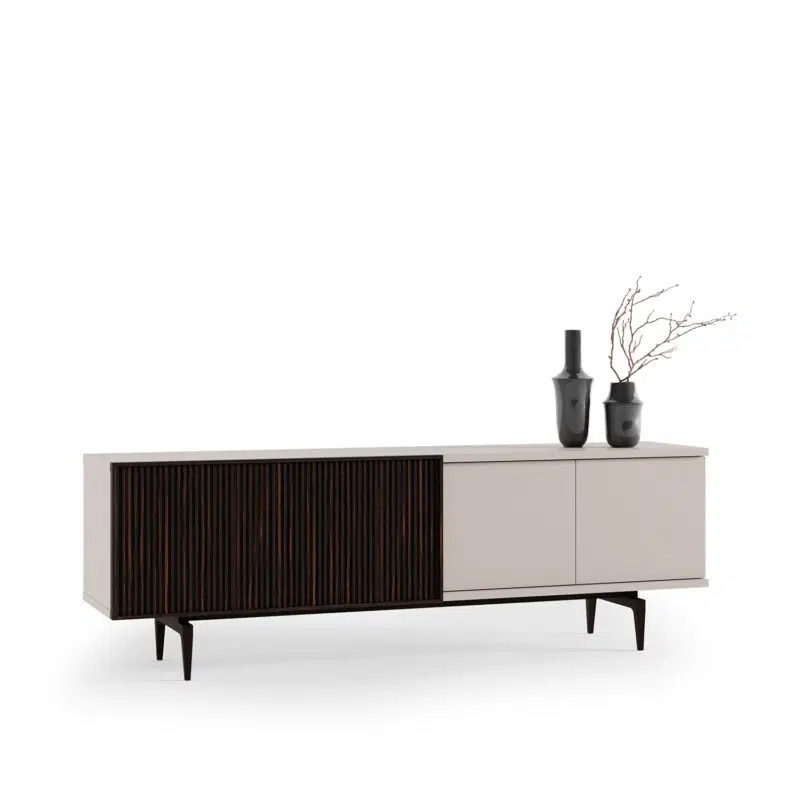 Modern sideboard by LEOPARD Furniture on white background, showcasing sleek Scandinavian design in Canada.