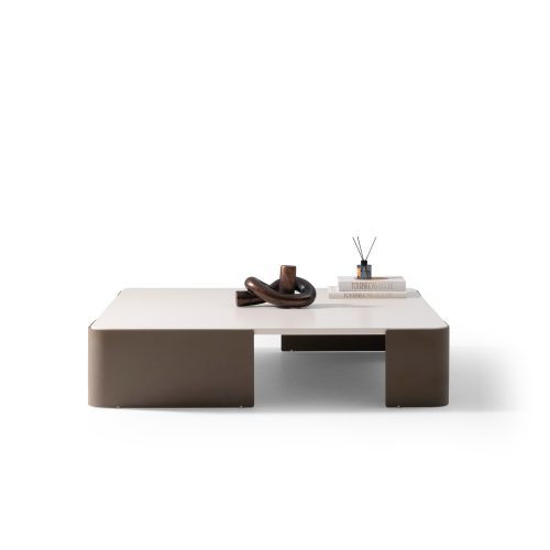 Modern coffee table moderne en bois et blanc, mobilier haut de gamme, style minimaliste, fond blanc - LEOPARD Furniture.