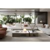 Modern living room with plush white sectional sofa and beige coffee table by LEOPARD Furniture, showcasing luxury interior design.