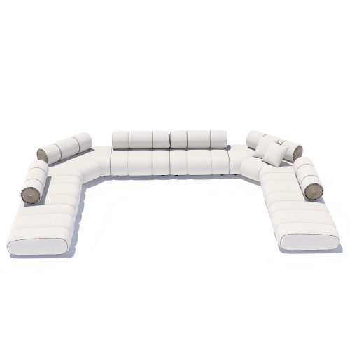 Canapé sectionnel modulaire blanc sur fond blanc, parfait pour les intérieurs luxueux par LEOPARD Furniture au Canada.