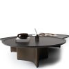 Modern luxury coffee table by LEOPARD Furniture on white background, featuring sleek black tabletop design.