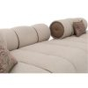 Luxurious contemporary beige sectional sofa with plush cushions by LEOPARD Furniture, on a white background.