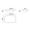 Dimensions du design de table basse moderne LEOPARD sur fond blanc, idéale pour l'intérieur haut de gamme canadien.