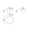 Dimensions de table basse ronde de luxe LEOPARD Furniture, 100 cm diamètre, illustration sur fond blanc.