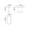 Dimensions de table d'appoint LEOPARD Furniture, 40x76 cm, fond blanc, design moderne.