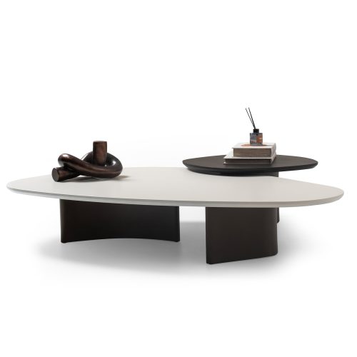 Modern nesting coffee tables in sleek minimalistic design from LEOPARD Furniture on white background.