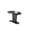 Sleek kidney-shaped coffee table on white background, ideal for modern interiors. High-end LEOPARD Furniture design, Canada.