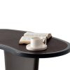 Modern luxury side table with book and cup on brown surface, ideal for high-end interior design. White background.