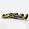 luxury colorful sectional modular sofa set