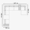 Dimensions du canapé d'angle moderne haute qualité LEOPARD Furniture. Plan sur fond blanc pour un agencement élégant.
