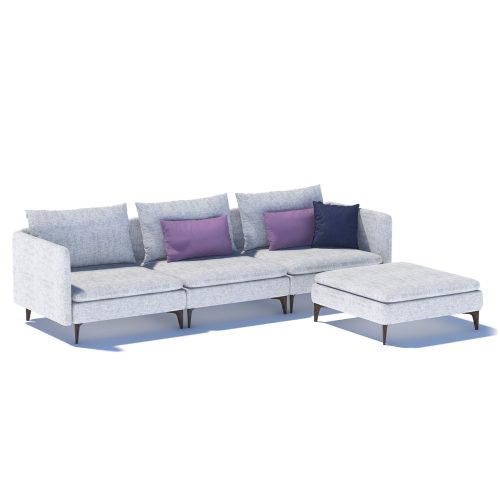 Elégant canapé d'angle moderne gris avec coussins colorés sur fond blanc, de LEOPARD Furniture, design haut de gamme Canada.