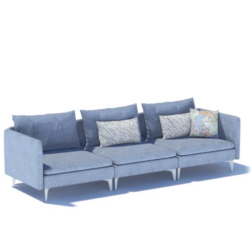 Canapé sectionnel moderne bleu sur fond blanc, parfait pour les intérieurs luxueux par LEOPARD Furniture, Canada.