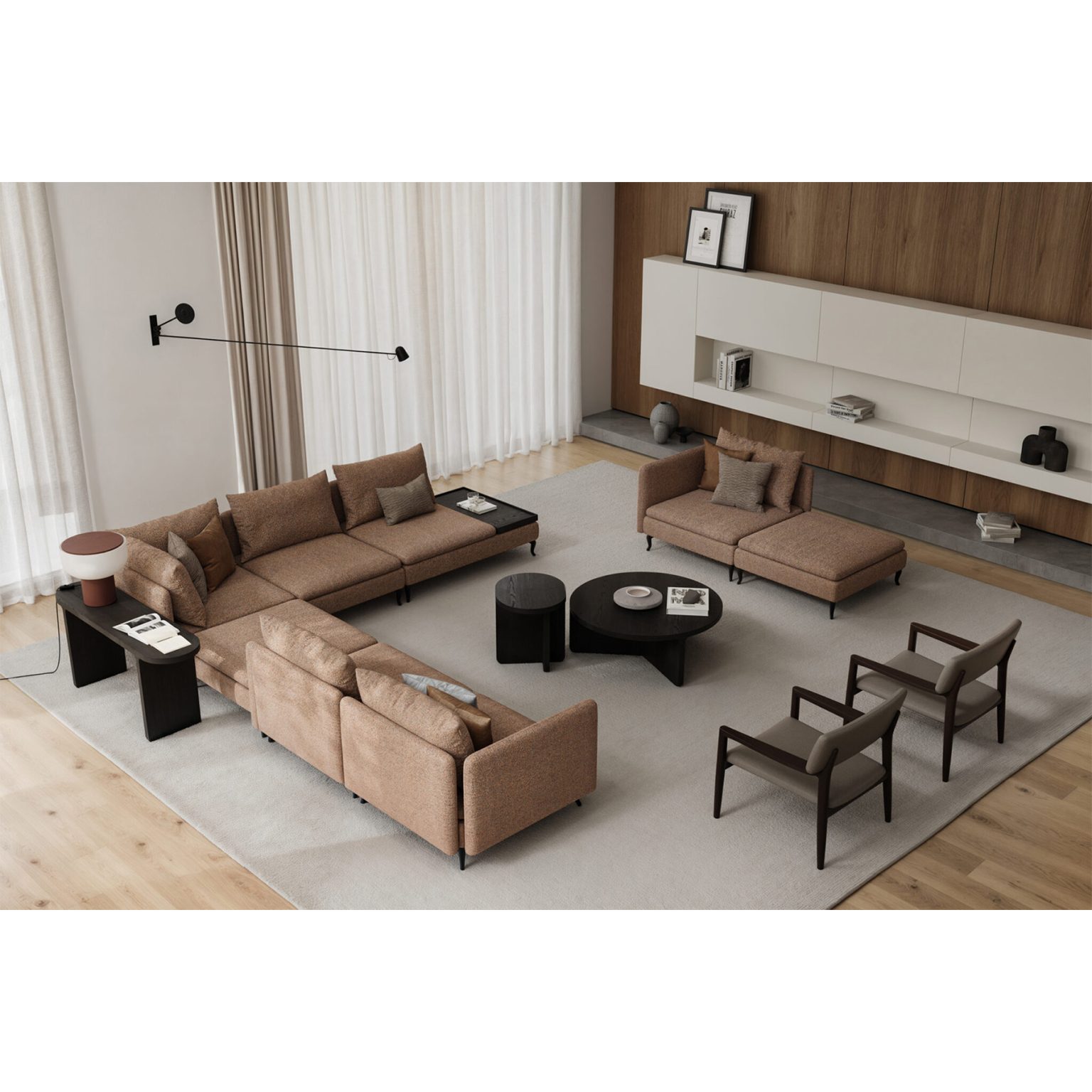 Slim-Lined Sectional Sofa – Fox Modular Sofa | LEOPARD Furniture