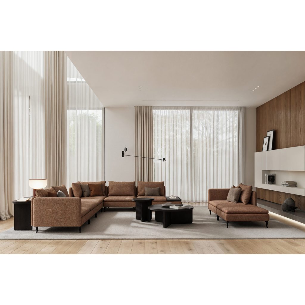 Slim-Lined Sectional Sofa – Fox Modular Sofa | LEOPARD Furniture