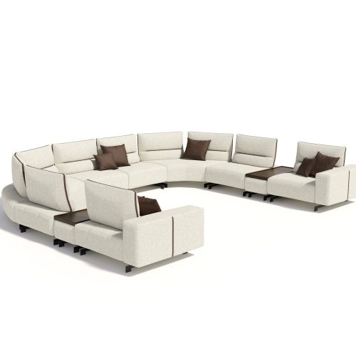 Luxury sectional sofa on white background by LEOPARD Furniture, perfect for modern living room design in Canada.