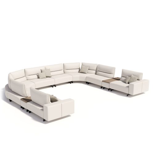 Luxury modular sectional sofa on white background by LEOPARD Furniture, showcasing modern Canadian interior design.