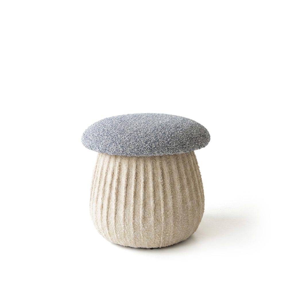 Tabouret moderne en textile texturé de LEOPARD Furniture, fond blanc. Design élégant pour intérieur contemporain.