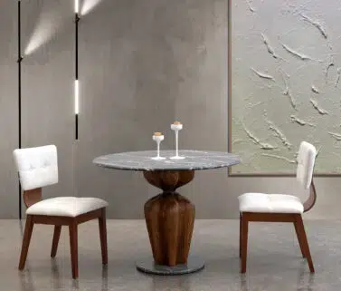 modern luxury round dining set for 2